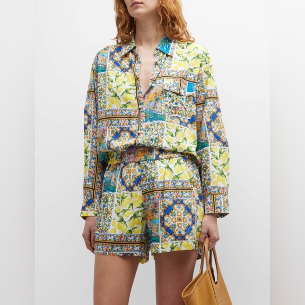 NEW Terez Amalfi Patchwork Button-Front Shirt XL … - image 1